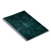 Velvety Aquamarin Damask | Dunkelgrüner Grunge Bar Notizblock (Rechte Seite)