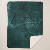 Velvety Aquamarin Damask | Dunkelgrüner Grunge Bar Sherpadecke (Vorderseite)