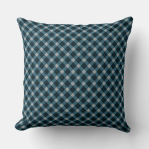 "Velvety" blue cross tartan kariert mit leicht gra Kissen