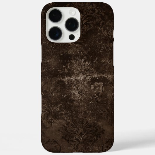 Velvety Bronze Damask | Brown Baroque Grunge Case-Mate iPhone Hülle (Rückseite)
