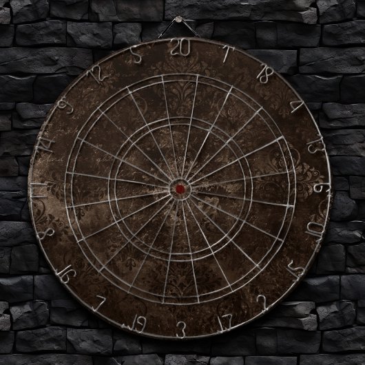 Velvety Bronze Damask | Brown Baroque Grunge Dartscheibe