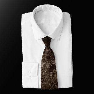 Velvety Bronze Damask | Brown Baroque Grunge Krawatte