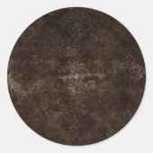 Velvety Bronze Damask | Brown Baroque Grunge Runder Aufkleber (Vorderseite)