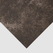 Velvety Bronze Damask | Brown Baroque Grunge Seidenpapier (Ausschnitt)