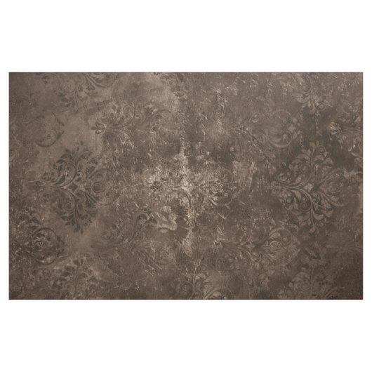 Velvety Bronze Damask | Brown Baroque Grunge Stoff (Yard (91,4 cm))