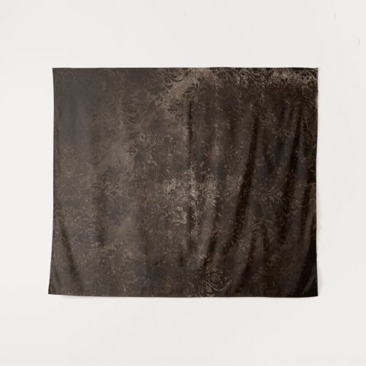 Velvety Bronze Damask | Hintergrund des Grunge-Fot Wandteppich (Vorderseite (Horizontal))