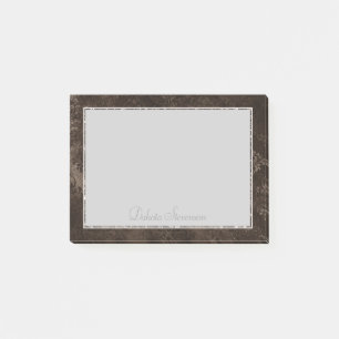 Velvety Bronze Damask   Mocha Brown Grunge Baroque Post-it Klebezettel