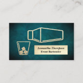 Velvety Gold Glitzer Barkeeper Event Business Card Visitenkarte (Vorderseite)