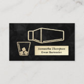 Velvety Gold Glitzer Barkeeper Event Business Card Visitenkarte (Vorderseite)