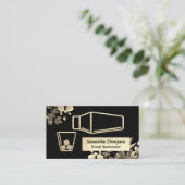 Velvety Gold Glitzer Barkeeper Event Business Card Visitenkarte (Stehend Vorderseite)