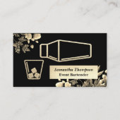 Velvety Gold Glitzer Barkeeper Event Business Card Visitenkarte (Vorderseite)