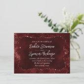 Velvety Henna Damask | Red Distressed Grunge Einladung (Stehend Vorderseite)