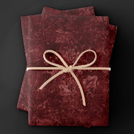 Velvety Henna Damask | Red Distressed Grunge Geschenkpapier Set