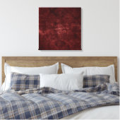 Velvety Henna Damask | Red Distressed Grunge Leinwanddruck (Insitu (Schlafzimmer))