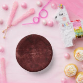 Velvety Henna Damask | Red Distressed Grunge Pappteller (Party)