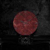 Velvety Henna Damask | Red Distressed Grunge Runde Wanduhr