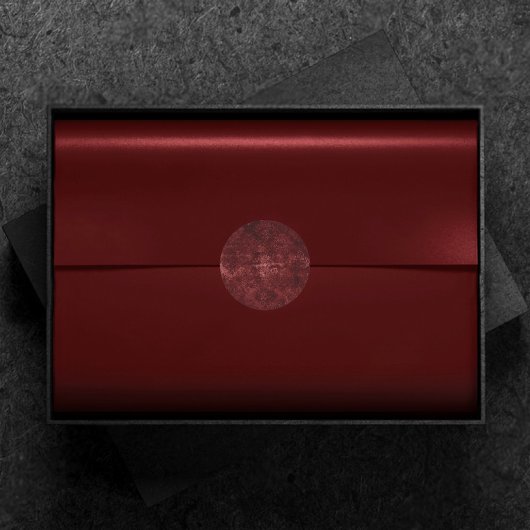 Velvety Henna Damask | Red Distressed Grunge Runder Aufkleber