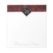 Velvety Henna Damask Wird Crimson Red Grunge Baroq Notizblock (Vorderseite)
