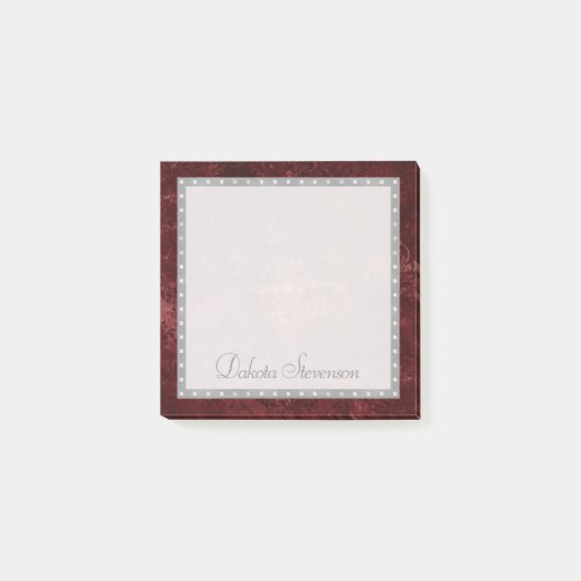 Velvety Henna Damask Wird Crimson Red Grunge Baroq Post-it Klebezettel (Vorderseite)