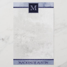 Velvety Indigo Damask | Mitternacht Grunge Barock Briefpapier
