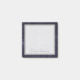 Velvety Indigo Damask   Mitternacht Grunge Barock Post-it Klebezettel