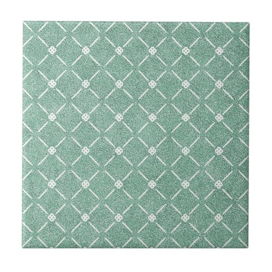 Velvety Lattice Pattern in Mint Green Fliese (Vorderseite)