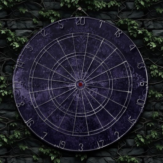Velvety Midnight Damask | Indigo Lila Grunge Dartscheibe
