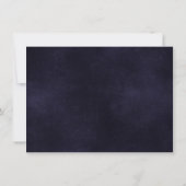 Velvety Midnight Damask | Indigo Lila Grunge Einladung (Rückseite)