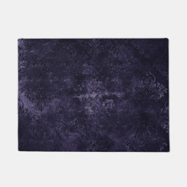 Velvety Midnight Damask | Indigo Lila Grunge Fußmatte