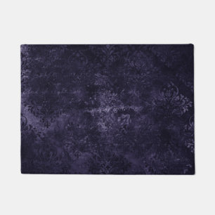 Velvety Midnight Damask Indigo Lila Grunge Fußmatte