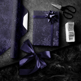 Velvety Midnight Damask | Indigo Lila Grunge Geschenkpapier