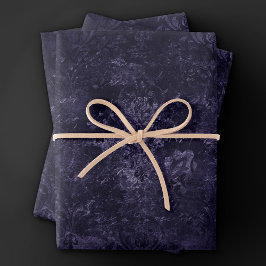 Velvety Midnight Damask | Indigo Lila Grunge Geschenkpapier Set