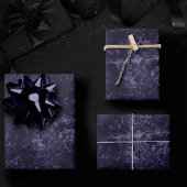 Velvety Midnight Damask | Indigo Lila Grunge Geschenkpapier Set