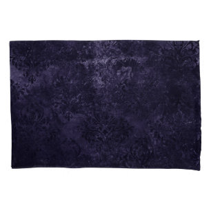 Velvety Midnight Damask   Indigo Lila Grunge Kissenbezug
