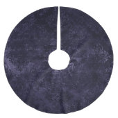 Velvety Midnight Damask | Indigo Lila Grunge Polyester Weihnachtsbaumdecke (Vorderseite)