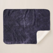 Velvety Midnight Damask | Indigo Lila Grunge Sherpadecke (Vorderseite (Horizontal))