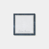 Velvety Navy Damask | Dark Blue Baroque Custom Post-it Klebezettel (Vorderseite)