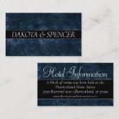 Velvety Navy Damask | Dark Blue Grunge Barock Begleitkarte (Vorne/Hinten)