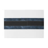 Velvety Navy Damask | Dark Blue Grunge Barock Einladungsbanderole (Rückseitenbeispiel)