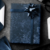 Velvety Navy Damask | Dark Blue Grunge Barock Geschenkpapier