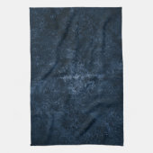 Velvety Navy Damask | Dark Blue Grunge Barock Geschirrtuch (Vertikal)
