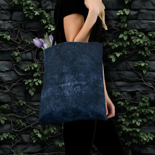 Velvety Navy Damask Dark Blue Grunge Barock Tasche