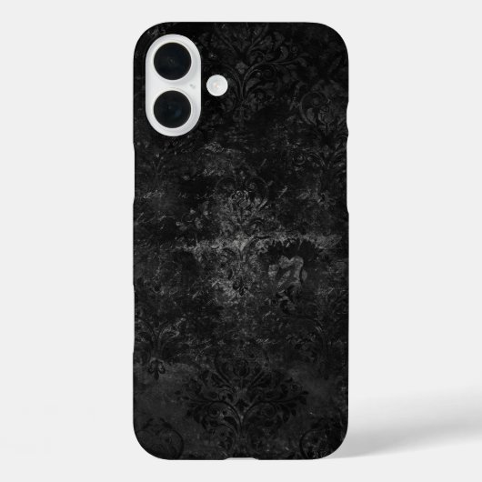 Velvety Onyx Damask | Black Vampy Grunge Baroque Case-Mate iPhone Hülle (Rückseite)