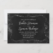 Velvety Onyx Damask | Black Vampy Grunge Baroque Einladung (Vorderseite)