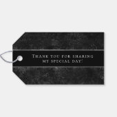 Velvety Onyx Damask | Black Vampy Grunge Baroque Geschenkanhänger (Rückseite Horizontal)