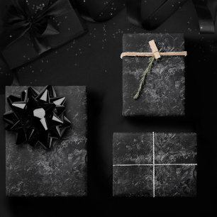Velvety Onyx Damask Black Vampy Grunge Baroque Geschenkpapier Set