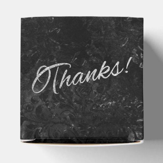 Velvety Onyx Damask | Black Vampy Grunge Baroque Geschenkschachtel (Oben)