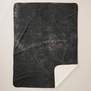 Velvety Onyx Damask Black Vampy Grunge Baroque Sherpadecke