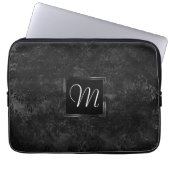 Velvety Onyx Damask | Black Vampy Grunge Custom Laptopschutzhülle (Vorderseite)