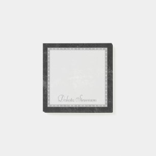Velvety Onyx Damask   Black Vampy Grunge Custom Post-it Klebezettel